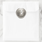 Silver Monogram K Envelope Seal Ronde Sticker (Tas)