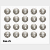 Silver Monogram L Envelope Seal Ronde Sticker (Vel)