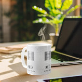 Silver monogram naam bedrijf logo koffiemok