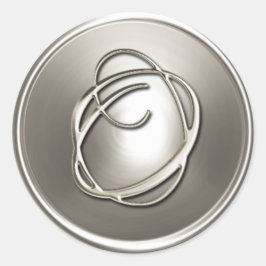 Silver Monogram O Envelope Seal Ronde Sticker