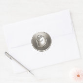 Silver Monogram O Envelope Seal Ronde Sticker (Envelop)