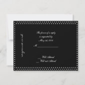 Silver Monogram op Black Polka Dots RSVP Kaartje (Achterkant)