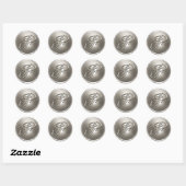 Silver Monogram P Envelope Seal Ronde Sticker (Vel)