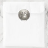 Silver Monogram P Envelope Seal Ronde Sticker (Tas)