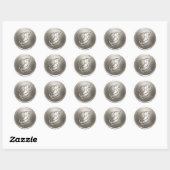 Silver Monogram S Envelope Seal Ronde Sticker (Vel)