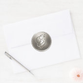 Silver Monogram S Envelope Seal Ronde Sticker (Envelop)