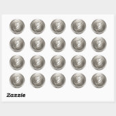 Silver Monogram S Envelope Seal Ronde Sticker (Vel)