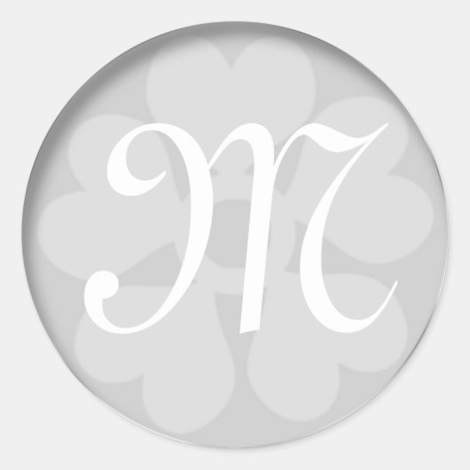 Silver Monogram Sticker (Voorkant)