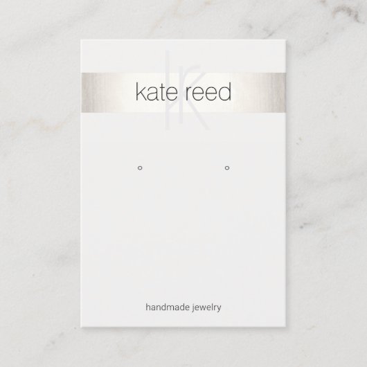 Silver Monogram Veroorbaar Visitekaartje (Voorkant)