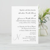 SILVER MONOGRAM WEDDING INVITATION SJABLOON KAART (Staand voorkant)