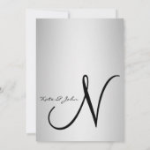 SILVER MONOGRAM WEDDING INVITATION SJABLOON KAART (Achterkant)