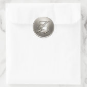 Silver Monogram Z Envelope Seal Ronde Sticker (Tas)