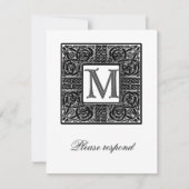 Silver Monogrammed Celtic Wedding RSVP (Voorkant)