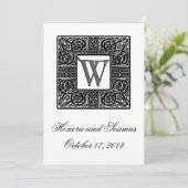 Silver Monogrammed Celtic Wedding Uitnodiging (Staand voorkant)