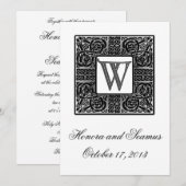 Silver Monogrammed Celtic Wedding Uitnodiging (Voorkant / Achterkant)