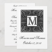 Silver Monogrammed Celtic Wedding Uitnodiging (Voorkant / Achterkant)