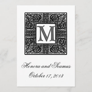 Silver Monogrammed Celtic Wedding Uitnodiging