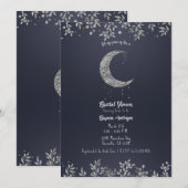 Silver Moon Blue Botanical Vrijgezellenfeest Kaart (Voorkant / Achterkant)