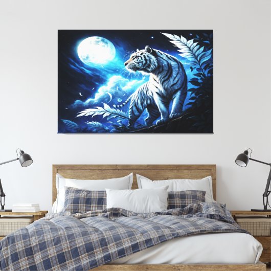 Silver Moon Canvas Afdruk (Insitu (Slaapkamer))