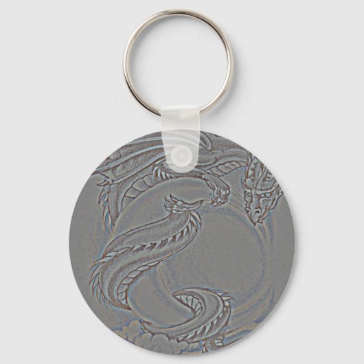 Silver Moon Dragon Sleutelhanger (Voorkant)