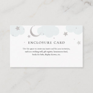 Silver Moon en Blue Clouds Enclosure Card Informatiekaartje