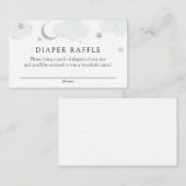 Silver Moon en Stars Diaper rolkaart Informatiekaartje (Voorkant / Achterkant)