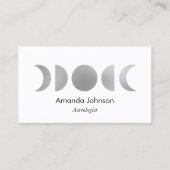 Silver Moon Phases Astrology Yoga Holistic Healer Visitekaartje (Voorkant)
