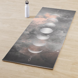 Silver Moon Phases, Pink & Grey Galaxy Yoga Mat