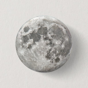 Silver Moon Round Ronde Button 3,2 Cm
