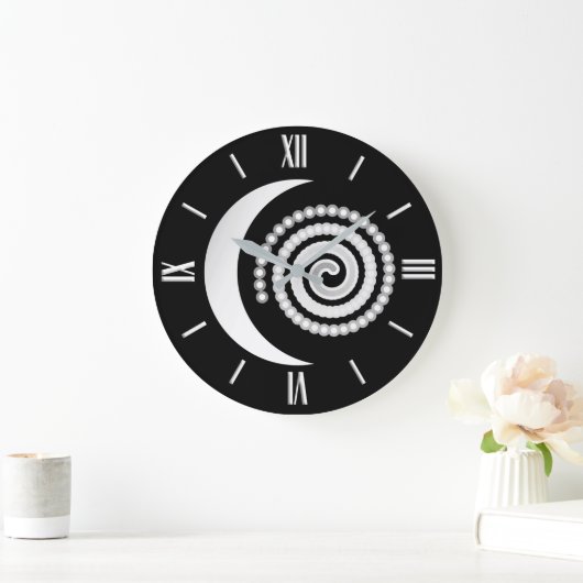 Silver Moon Spiral Grote Klok (Huis)