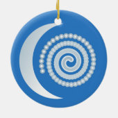 Silver Moon Spiral Keramisch Ornament (Achterkant)