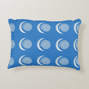 Silver Moon Spiral op diep blauw Decoratief Kussen