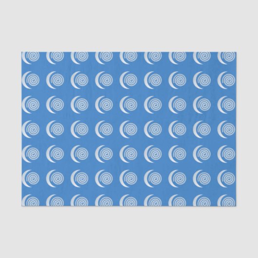 Silver Moon Spiral op diep blauw Tissuepapier (Voorkant)