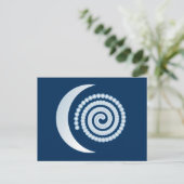 Silver Moon Spiral op donkerblauw Briefkaart (Staand voorkant)