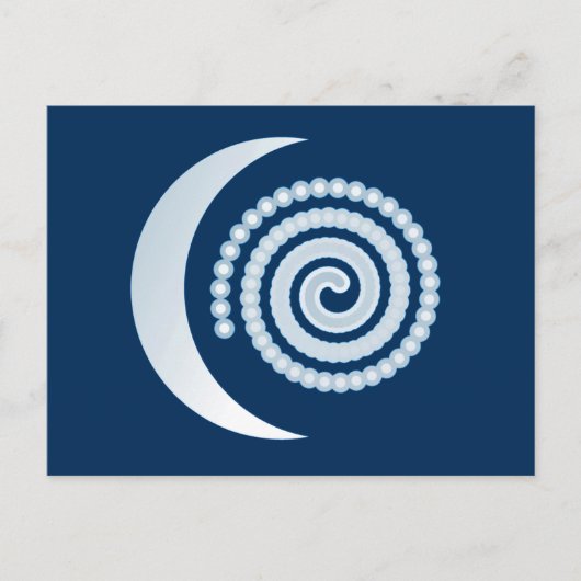 Silver Moon Spiral op donkerblauw Briefkaart (Voorkant)