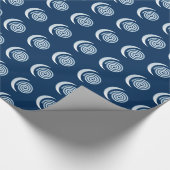Silver Moon Spiral op donkerblauw Cadeaupapier (Hoek)