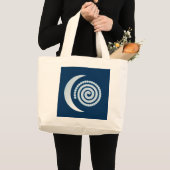 Silver Moon Spiral op donkerblauw Grote Tote Bag (Voorkant (product))