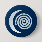 Silver Moon Spiral op donkerblauw Ronde Button 7,6 Cm (Voorkant)
