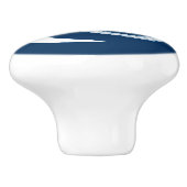 Silver Moon Spiral op marineblauw Keramische Knop (Zijkant)