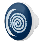 Silver Moon Spiral op marineblauw Keramische Knop (Rechts)