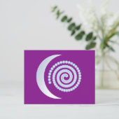 Silver Moon Spiral op paars Briefkaart (Staand voorkant)