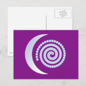 Silver Moon Spiral op paars Briefkaart (Voorkant / Achterkant)
