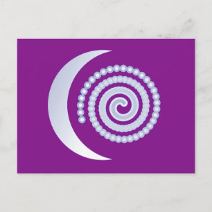Silver Moon Spiral op paars Briefkaart