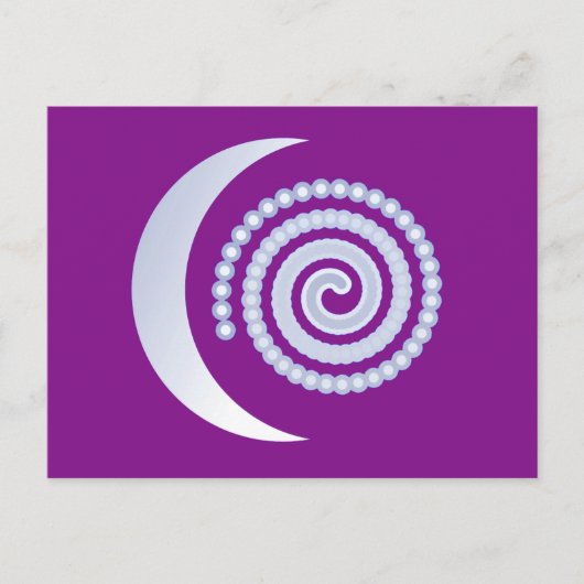 Silver Moon Spiral op paars Briefkaart (Voorkant)