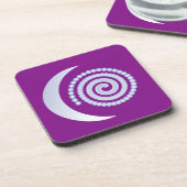 Silver Moon Spiral op paars Onderzetter (Linkerzijde)