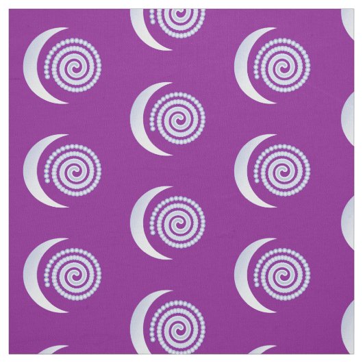 Silver Moon Spiral op paars Stof (Swatch)