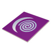 Silver Moon Spiral op paars Tegeltje (Zijkant)