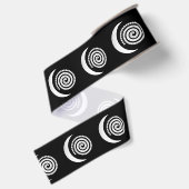 Silver Moon Spiral op zwart Grosgrain Lint (Achterkant)