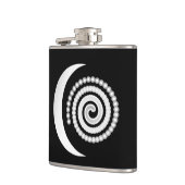 Silver Moon Spiral op zwart Heupfles (Links)