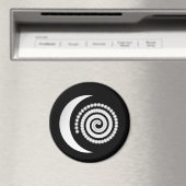 Silver Moon Spiral op zwart Magneet (Insitu (Vaatwasser))